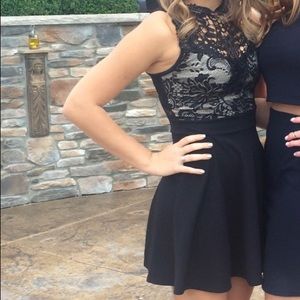 Windsor Black Lace Skater Dress